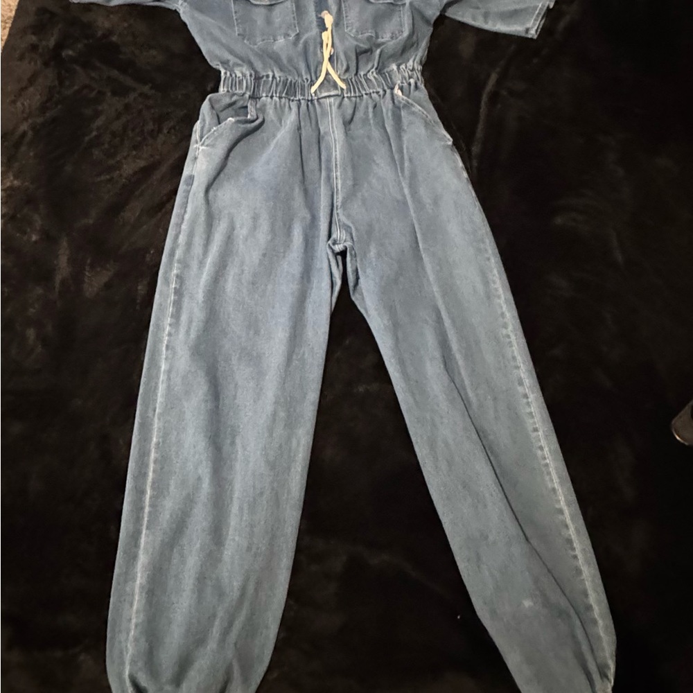 Fashion Nova Blue Denim Jumpsuit